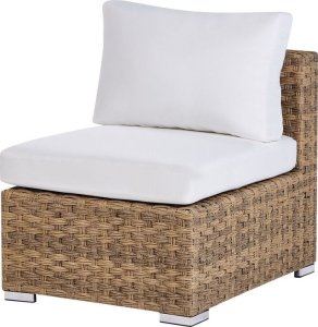 Beliani Zestaw ogrodowy modułowy z technorattanu 8-osobowy prawostronny jasnobrązowy XXL 8