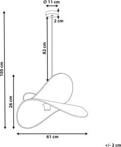 Lampa wisząca Beliani Lampa wisząca beżowa MASCOTA 8