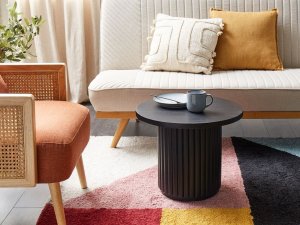 Beliani Stolik kawowy drewno mango czarny LEMONT 2