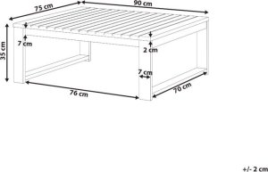 Beliani Stolik ogrodowyz certyfikowanego drewna 90 x 75 cm jasny TIMOR II 6