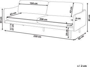 Beliani Sofa tapicerowana 3-osobowa złoty brąz VINTERBRO 10