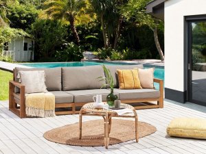 Beliani Sofa ogrodowa 3-osobowa jasna TIMOR II 4