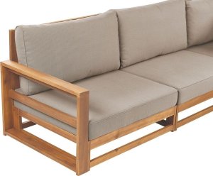 Beliani Sofa ogrodowa 3-osobowa jasna TIMOR II 8
