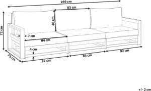 Beliani Sofa ogrodowa 3-osobowa jasna TIMOR II 10