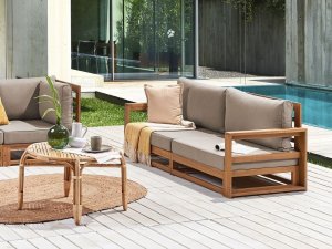 Beliani Sofa ogrodowa 2-osobowa jasna TIMOR II 4