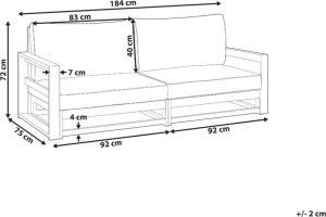 Beliani Sofa ogrodowa 2-osobowa jasna TIMOR II 10