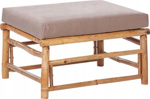 Beliani Zestaw ogrodowy narożny bambusowy 4-osobowy beżowoszary CERRETO 11