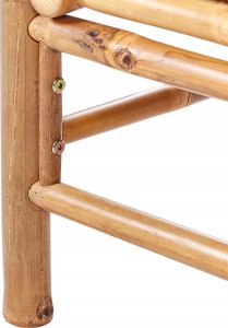 Beliani Zestaw ogrodowy narożny bambusowy 4-osobowy beżowoszary CERRETO 15