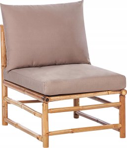 Beliani Zestaw ogrodowy narożny bambusowy 4-osobowy beżowoszary CERRETO 4