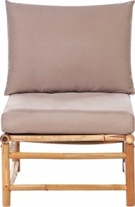 Beliani Zestaw ogrodowy narożny bambusowy 4-osobowy beżowoszary CERRETO 5