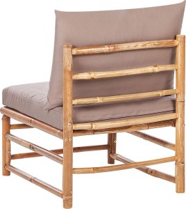 Beliani Zestaw ogrodowy narożny bambusowy 4-osobowy beżowoszary CERRETO 6