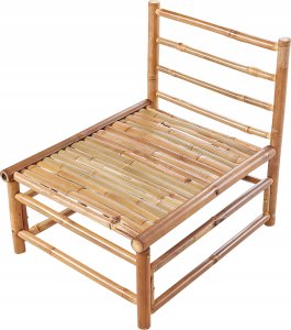 Beliani Zestaw ogrodowy narożny bambusowy 4-osobowy beżowoszary CERRETO 8