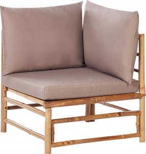 Beliani Zestaw ogrodowy bambusowy 4-osobowy beżowoszary CERRETO 4