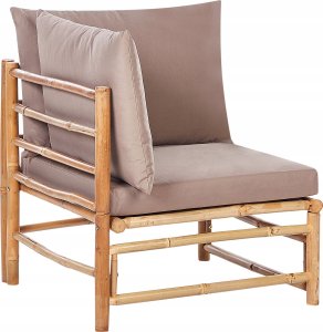 Beliani Zestaw ogrodowy bambusowy 4-osobowy beżowoszary CERRETO 5