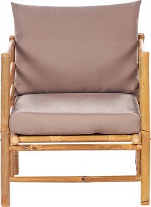 Beliani Zestaw ogrodowy bambusowy 4-osobowy beżowoszary CERRETO 7