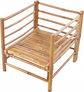 Beliani Zestaw ogrodowy bambusowy 4-osobowy beżowoszary CERRETO 10