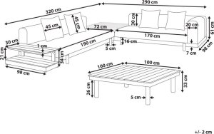 Beliani Zestaw wypoczynkowy 5-osobowy ze stolikami kawowymi beżowy MISSANELLO 10