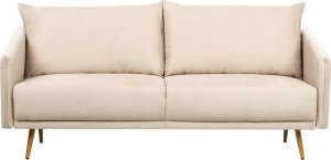 Beliani Sofa 3-osobowa welurowa beżowa MAURA Lumarko! 1