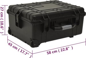 vidaXL Walizka lotnicza, czarna, 58x45x27 cm, PP 8