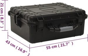 vidaXL Walizka lotnicza, czarna, 55x43x21 cm, PP 8