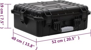 vidaXL Walizka lotnicza, czarna, 52x40x19 cm, PP 7