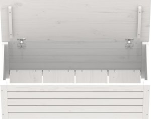 vidaXL Skrzynia do przechowywania, biała, 89x36,5x33 cm, lita sosna 8