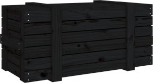 vidaXL Skrzynia do przechowywania, czarna, 91x40,5x42 cm, sosnowa 6