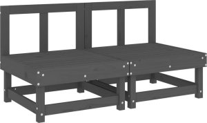 vidaXL Siedziska środkowe z poduszkami, 2 szt., szare, drewno sosnowe 3