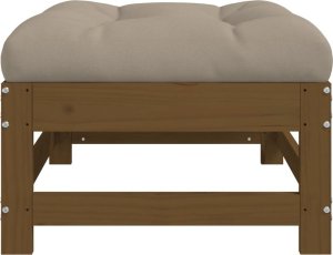 vidaXL Podnóżek ogrodowy z poduszką, miodowy brąz, lite drewno sosnowe 4
