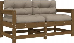 vidaXL Fotele ogrodowe z poduszkami, 2 szt., miodowe, drewno sosnowe 2