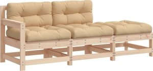 vidaXL 3-cz. zestaw wypoczynkowy do ogrodu, poduszki, lite drewno 2
