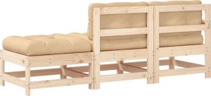 vidaXL 3-cz. zestaw wypoczynkowy do ogrodu, poduszki, lite drewno 3