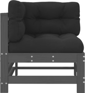 vidaXL Siedzisko narożne z poduszkami, szare, lite drewno sosnowe 3