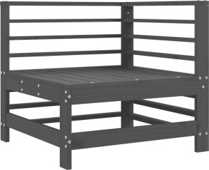 vidaXL Siedzisko narożne z poduszkami, szare, lite drewno sosnowe 6