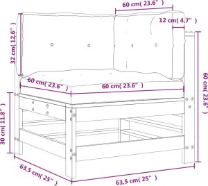 vidaXL Siedzisko narożne z poduszkami, szare, lite drewno sosnowe 9