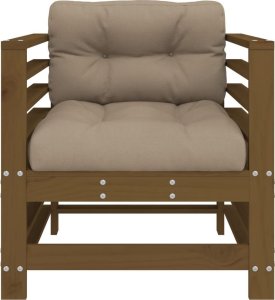 vidaXL Fotele ogrodowe z poduszkami, 2 szt., miodowe, drewno sosnowe 4