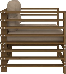 vidaXL Fotele ogrodowe z poduszkami, 2 szt., miodowe, drewno sosnowe 5