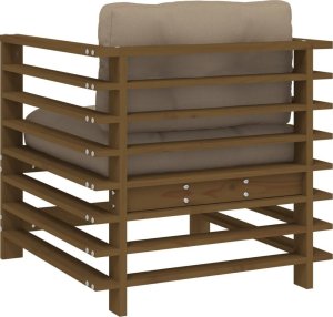 vidaXL Fotele ogrodowe z poduszkami, 2 szt., miodowe, drewno sosnowe 6