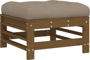 vidaXL Podnóżek ogrodowy z poduszką, miodowy brąz, lite drewno sosnowe 2