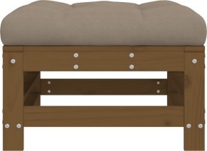 vidaXL Podnóżek ogrodowy z poduszką, miodowy brąz, lite drewno sosnowe 3