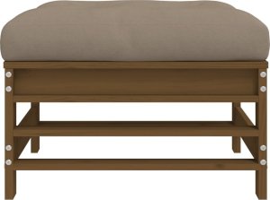 vidaXL Podnóżek ogrodowy z poduszką, miodowy brąz, lite drewno sosnowe 4