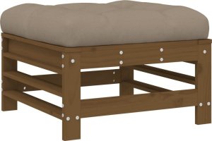 vidaXL Podnóżek ogrodowy z poduszką, miodowy brąz, lite drewno sosnowe 5