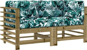 vidaXL Siedziska narożne z poduszkami, 2 szt., impregnowana sosna 2