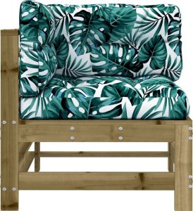 vidaXL Siedziska narożne z poduszkami, 2 szt., impregnowana sosna 5