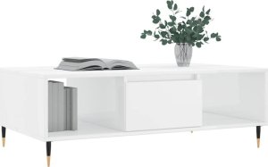 vidaXL Stolik kawowy, biały o wysokim połysku, 104x60x35 cm 3