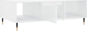 vidaXL Stolik kawowy, biały o wysokim połysku, 104x60x35 cm 6