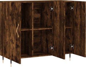 vidaXL Szafka, przydymiony dąb, 90x34x80 cm 5