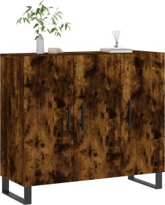 vidaXL Szafka, przydymiony dąb, 90x34x80 cm 3