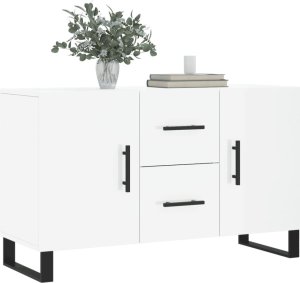 vidaXL Komoda, biała z połyskiem, 100x36x60 cm materiał drewnopochodny 3