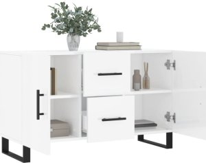 vidaXL Komoda, biała z połyskiem, 100x36x60 cm materiał drewnopochodny 4